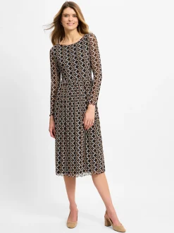 s.Oliver BLACK LABEL Damen Kleid in schwarz braun