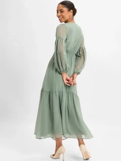 s.Oliver BLACK LABEL Damen Midikleid in lind