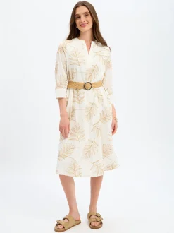 s.Oliver BLACK LABEL Damen Midikleid in beige gold