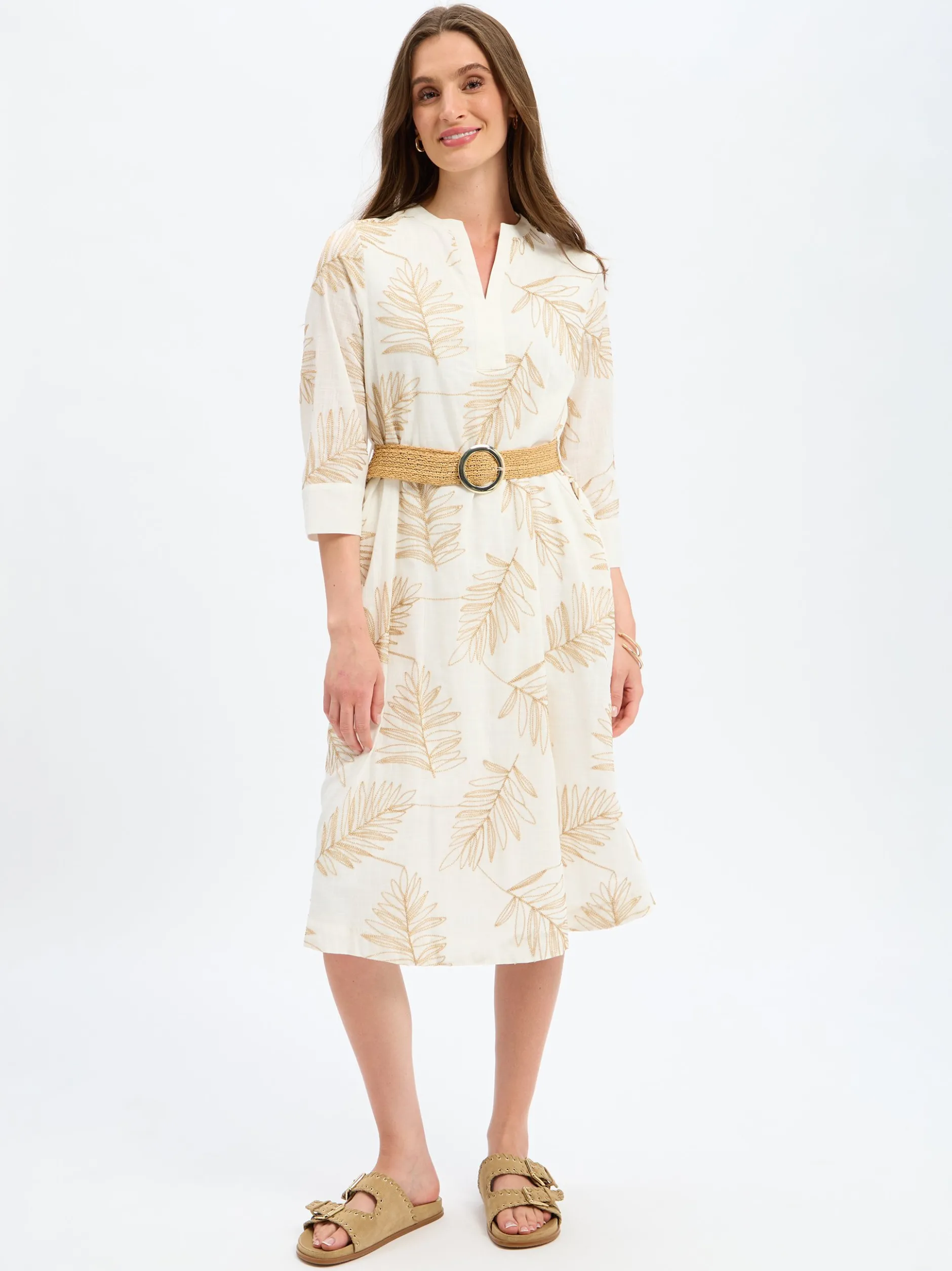 s.Oliver BLACK LABEL Damen Midikleid in beige gold