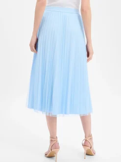 s.Oliver BLACK LABEL Damen Plisseerock in hellblau