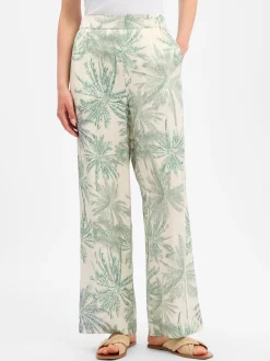 s.Oliver BLACK LABEL Damen Sommerhose in grün weiß