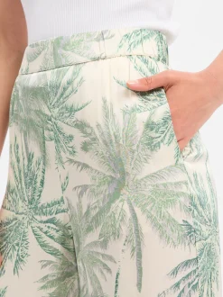 s.Oliver BLACK LABEL Damen Sommerhose in grün weiß