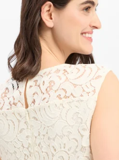 s.Oliver BLACK LABEL Damen Spitzenkleid in ecru