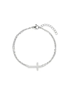 s.Oliver Damen Armband - Modern Cross in silber