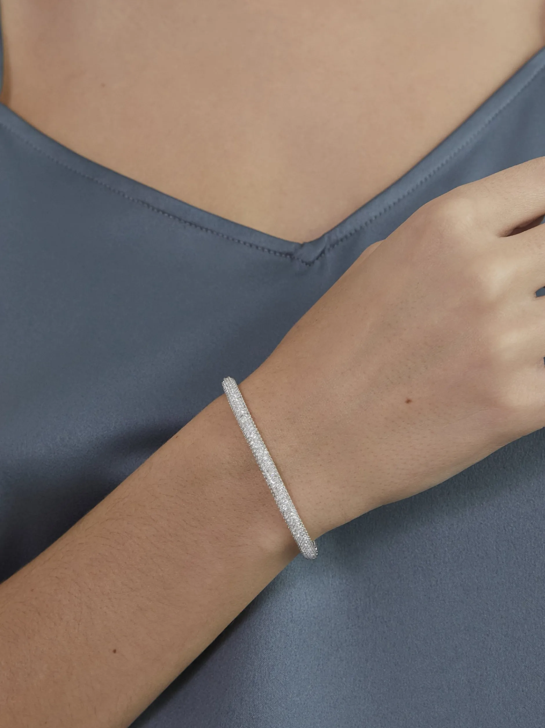 s.Oliver Damen Armband - Sparkle Mesh in silber