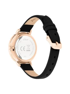 s.Oliver Damen Armbanduhr - Lovely Time in schwarz