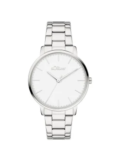 s.Oliver Damen Armbanduhr - Modern Basics in silber