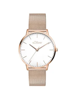 s.Oliver Damen Armbanduhr - Modern Basics in roségold