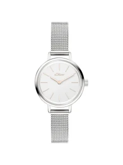 s.Oliver Damen Armbanduhr - Petite Time in silber