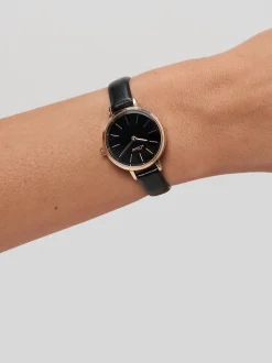 s.Oliver Damen Armbanduhr - Petite Time in schwarz