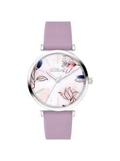 s.Oliver Damen Armbanduhr - Soft Connection in lila