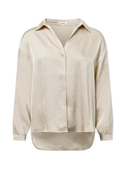 s.Oliver Damen Bluse in beige - Ärmel: langarm