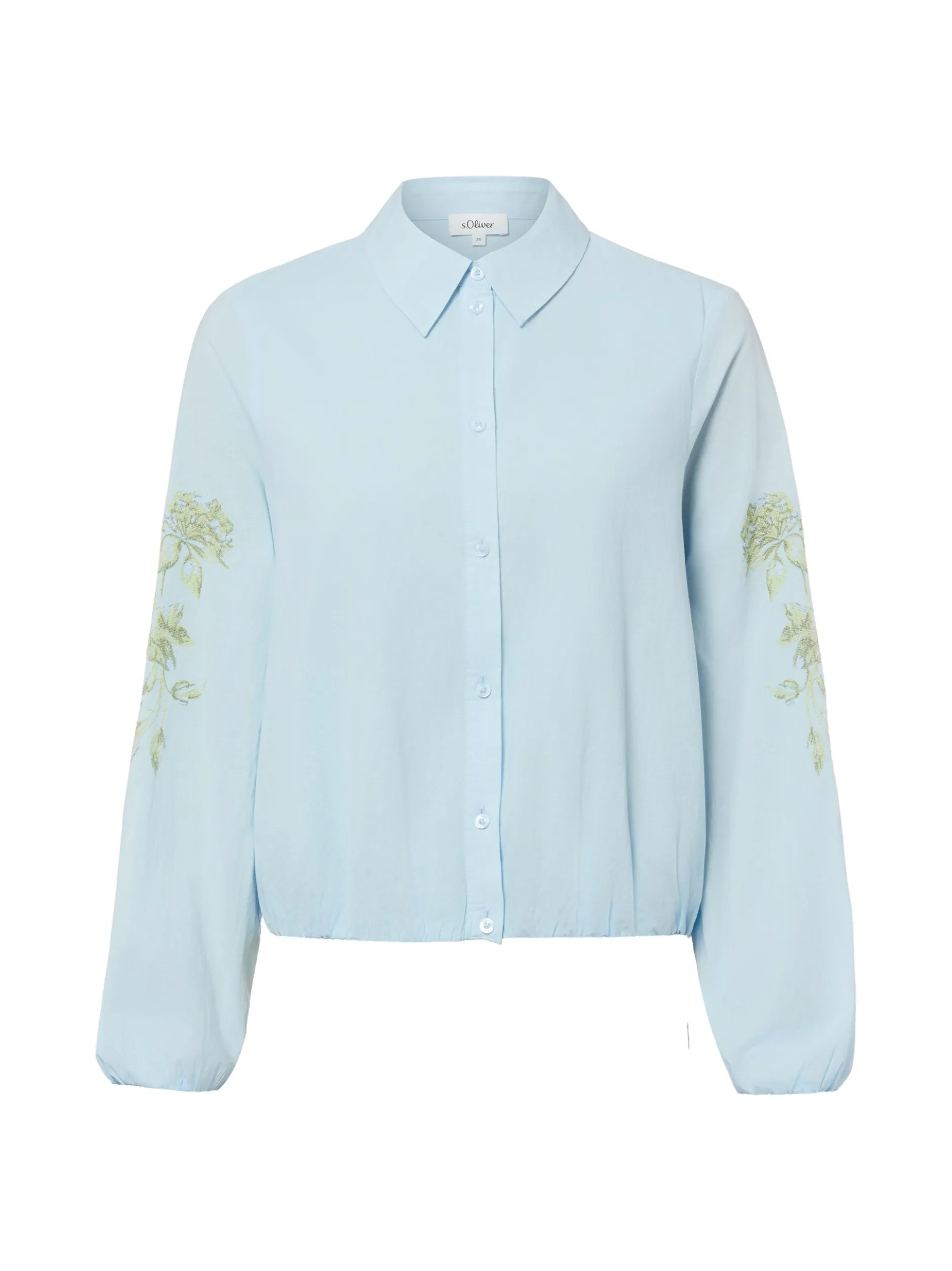 s.Oliver Damen Bluse in hellblau - Ärmel: langarm
