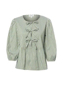 s.Oliver Damen Bluse in khaki hellblau - Ärmel: 3/4 Arm