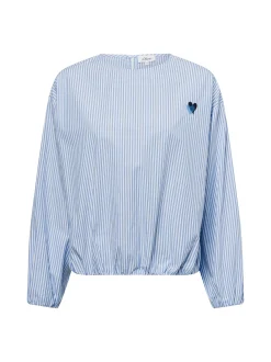 s.Oliver Damen Blusenshirt in hellblau weiß