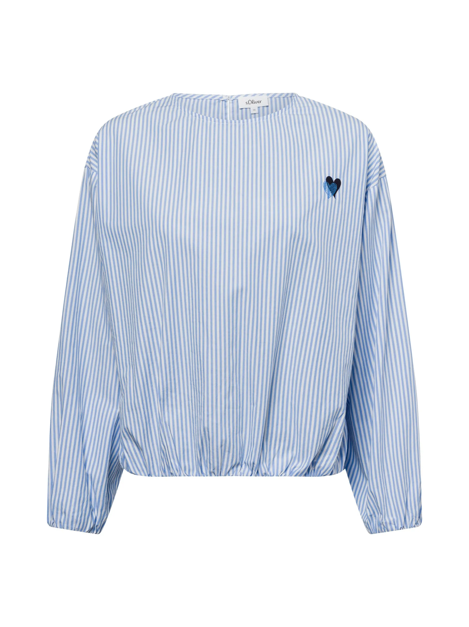 s.Oliver Damen Blusenshirt in hellblau weiß