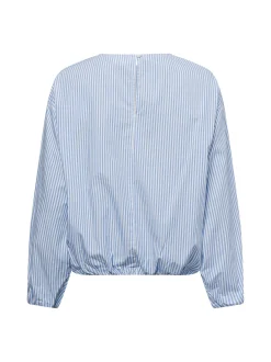 s.Oliver Damen Blusenshirt in hellblau weiß