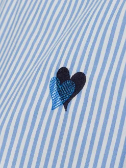 s.Oliver Damen Blusenshirt in hellblau weiß