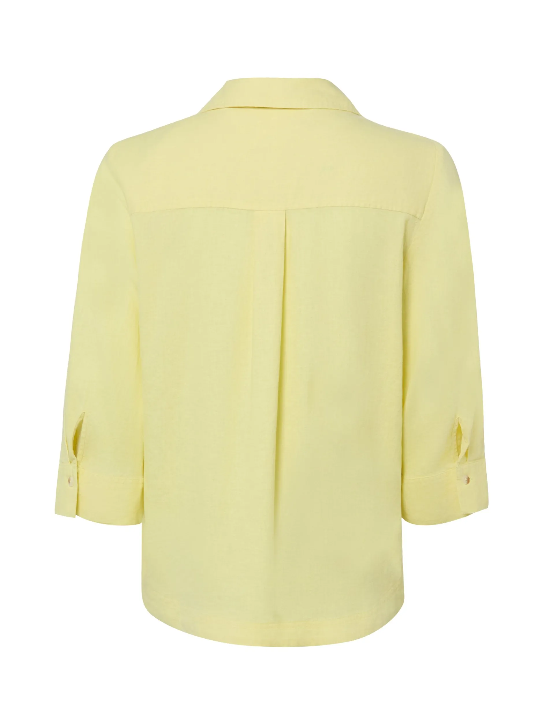 s.Oliver Damen Blusenshirt mit Leinen in zitrone
