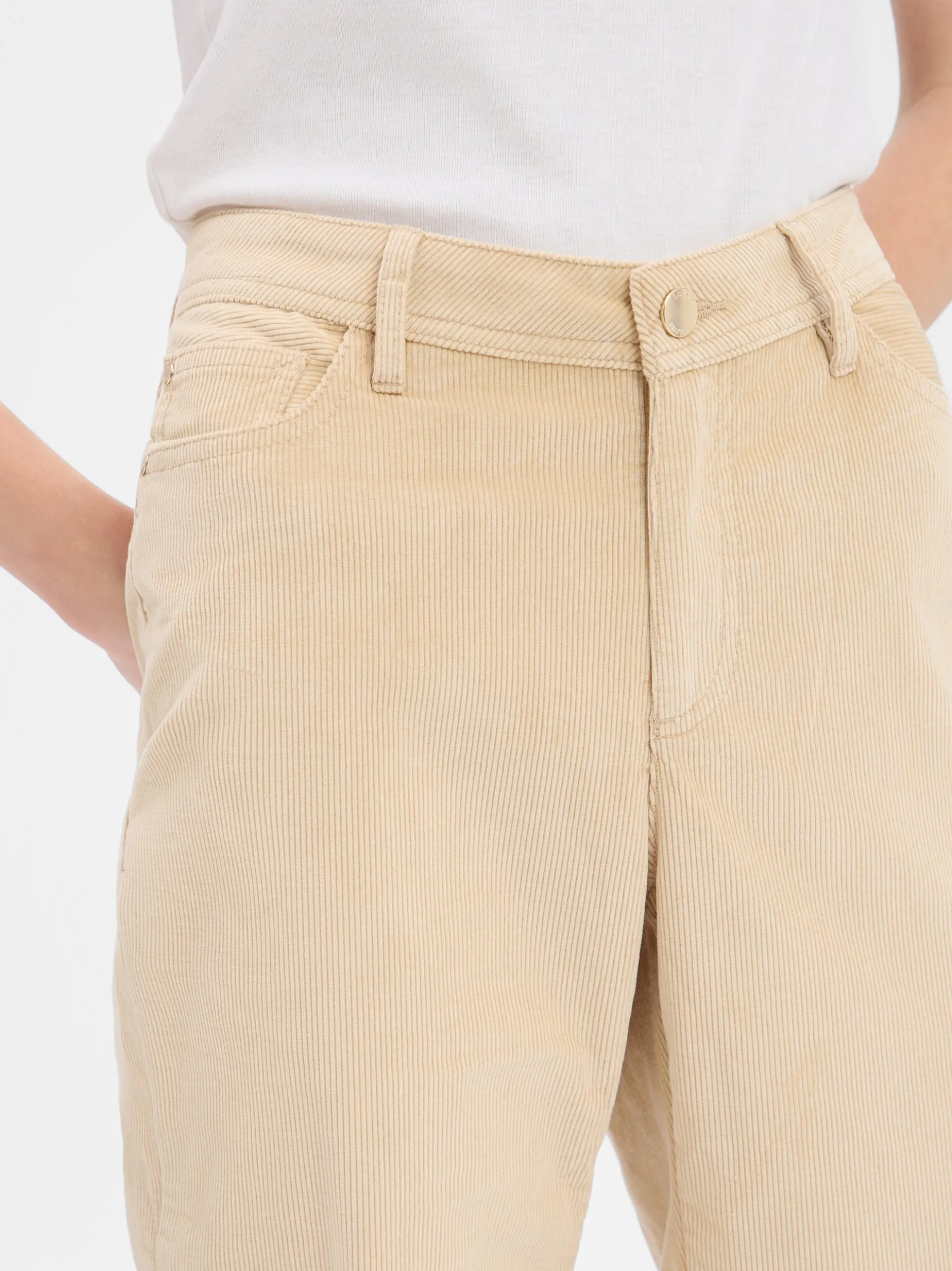 s.Oliver Damen Cordhose in beige - Länge: lang