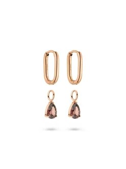 s.Oliver Damen Creolen - Elegant Stones in roségold
