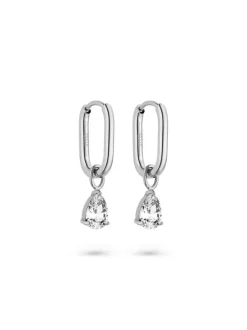 s.Oliver Damen Creolen - Elegant Stones in silber