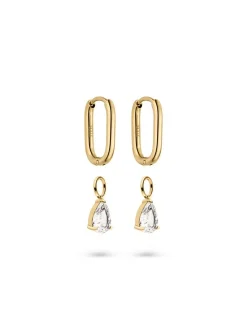 s.Oliver Damen Creolen - Elegant Stones in gold