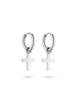 s.Oliver Damen Creolen - Modern Cross in silber