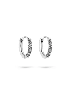 s.Oliver Damen Creolen - Timeless Spark in silber