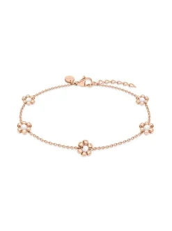 s.Oliver Damen Fußkette - Flower in roségold