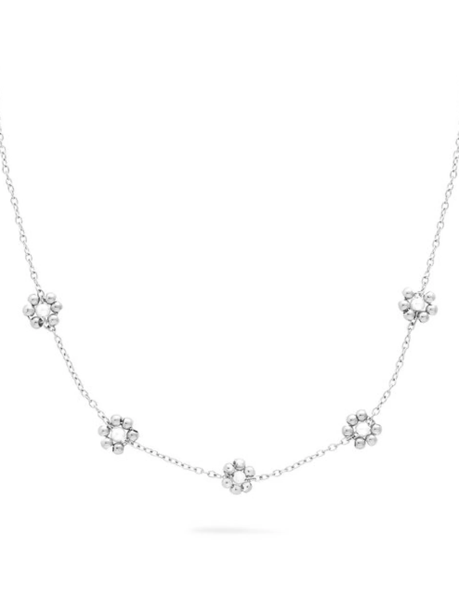 s.Oliver Damen Halskette - Perlenblume in silber