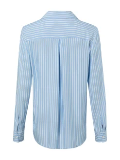 s.Oliver Damen Hemdbluse in hellblau weiß