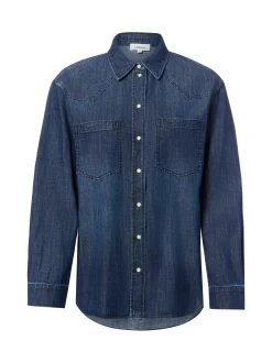 s.Oliver Damen Jeansbluse in denim - Ärmel: langarm