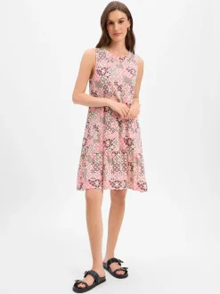 s.Oliver Damen Minikleid in altrosa ecru - Länge: kurz