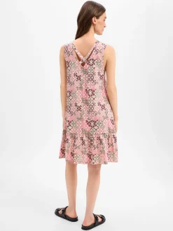 s.Oliver Damen Minikleid in altrosa ecru - Länge: kurz