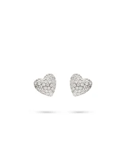 s.Oliver Damen Ohrstecker - Glitter Heart in silber