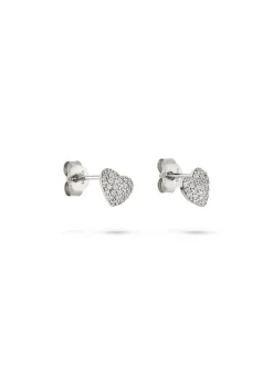 s.Oliver Damen Ohrstecker - Glitter Heart in silber