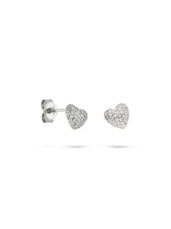 s.Oliver Damen Ohrstecker - Glitter Heart in silber