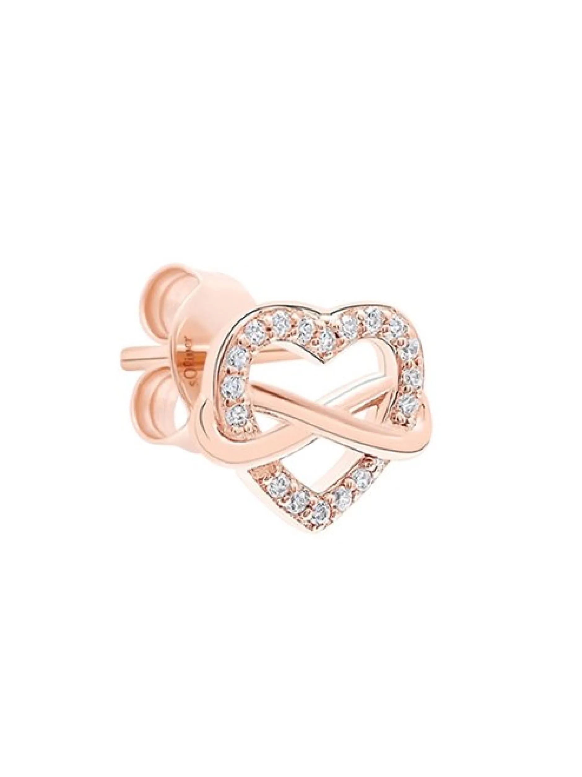 s.Oliver Damen Ohrstecker - Infinity Heart in roségold