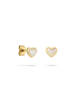 s.Oliver Damen Ohrstecker - Pearl Heart in gold