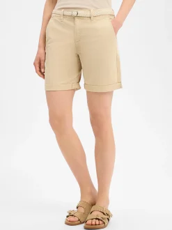 s.Oliver Damen Shorts in sand - Länge: kurz