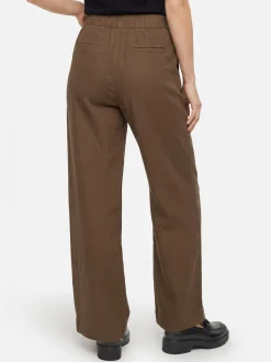 s.Oliver Damen Stoffhose mit Leinen in taupe