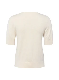 s.Oliver Damen Strickshirt in beige - Ärmel: kurzarm