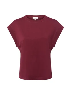 s.Oliver Damen T-Shirt in bordeaux - Ärmel: extra kurz