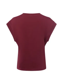 s.Oliver Damen T-Shirt in bordeaux - Ärmel: extra kurz