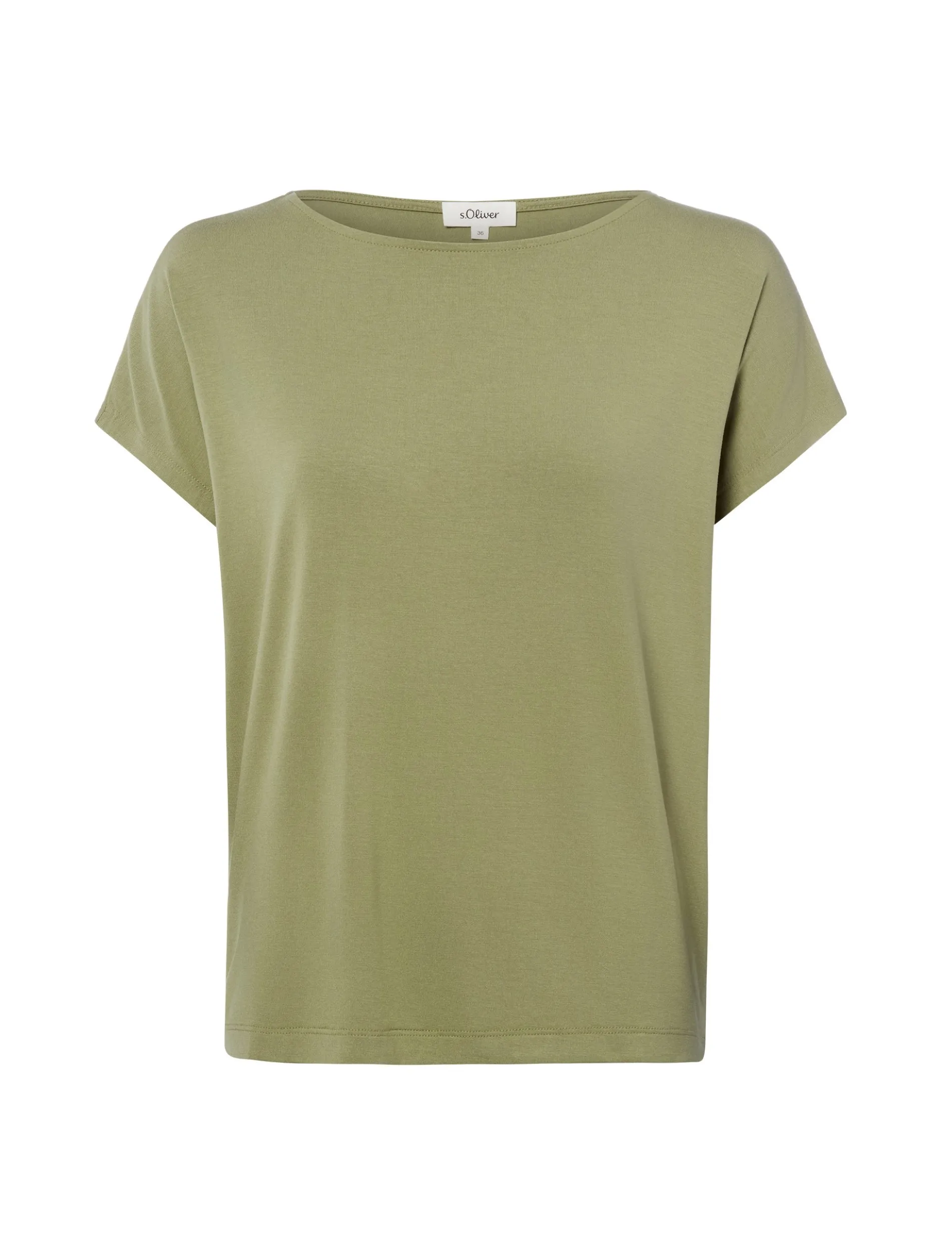 s.Oliver Damen T-Shirt in schilf - Ausschnitt: Rundhals
