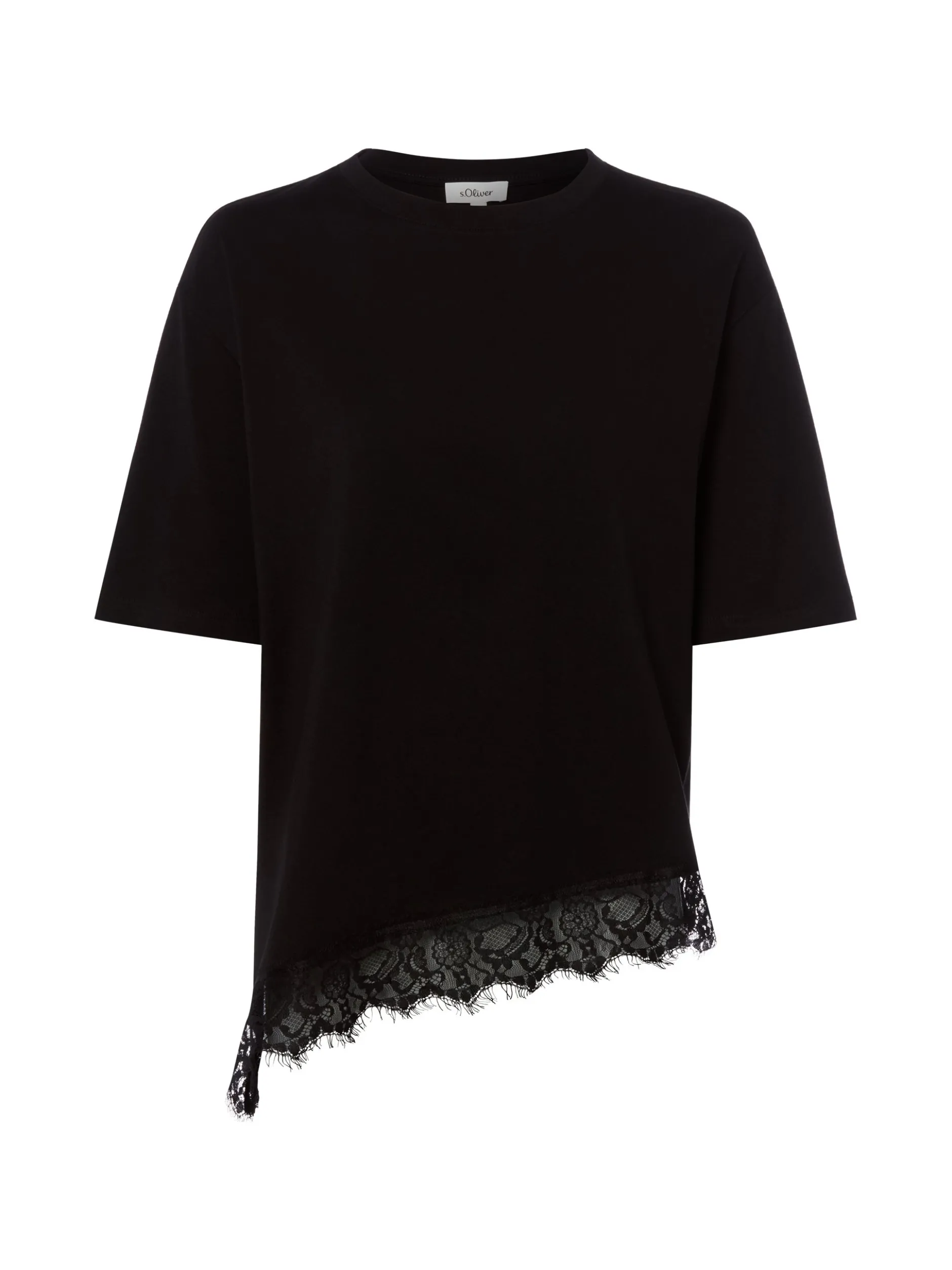 s.Oliver Damen T-Shirt in schwarz - Ausschnitt: Rundhals