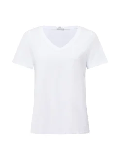 s.Oliver Damen T-Shirt in weiß - Ärmel: kurzarm