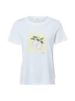 s.Oliver Damen T-Shirt in weiß vanille - Ärmel: kurzarm